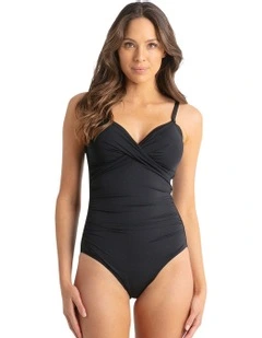 Basix Twist Front One Piece in Black