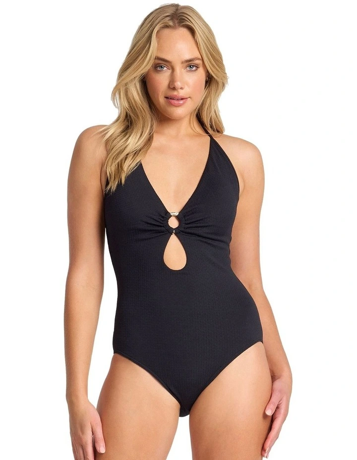 Pisces Double Ring One Piece in Black image 1