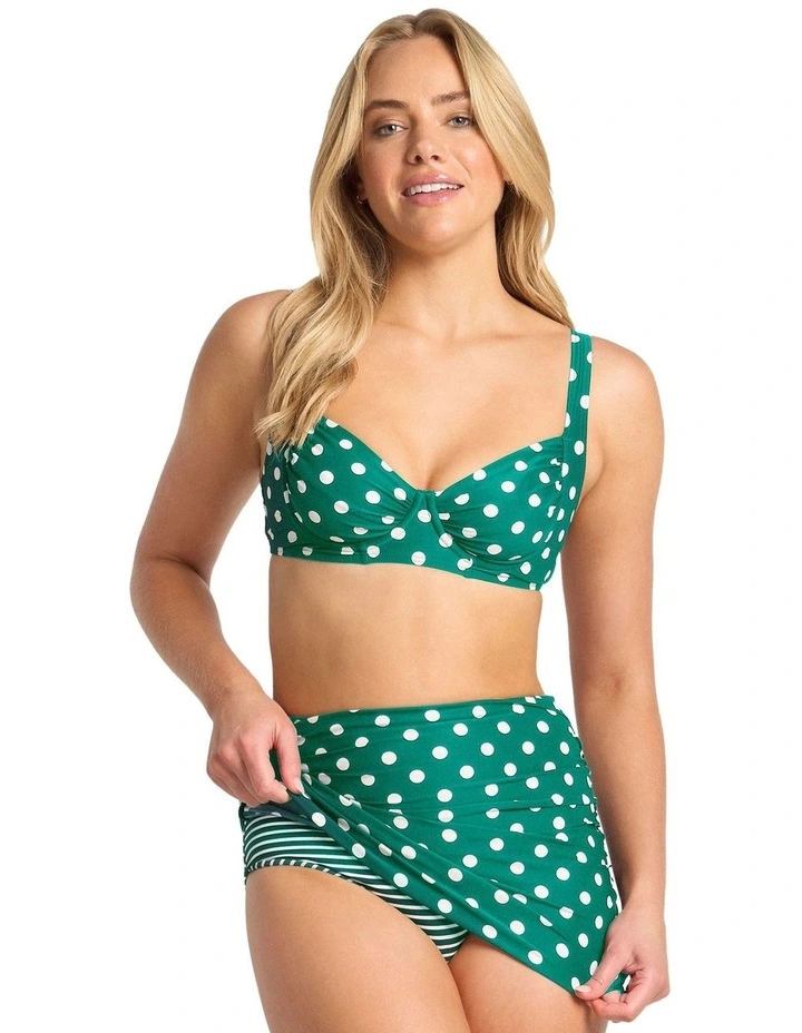 Seoul C/D Ruched Underwire Bra in Green image 3