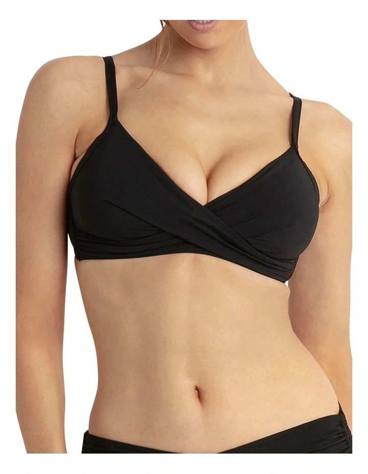 Basix Twist Front Bralette in Black image 3