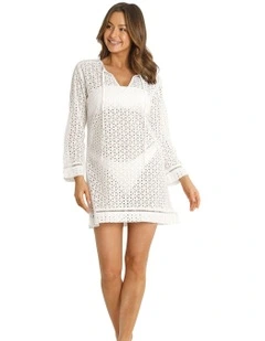Soho Broderie Cover Up Top in White