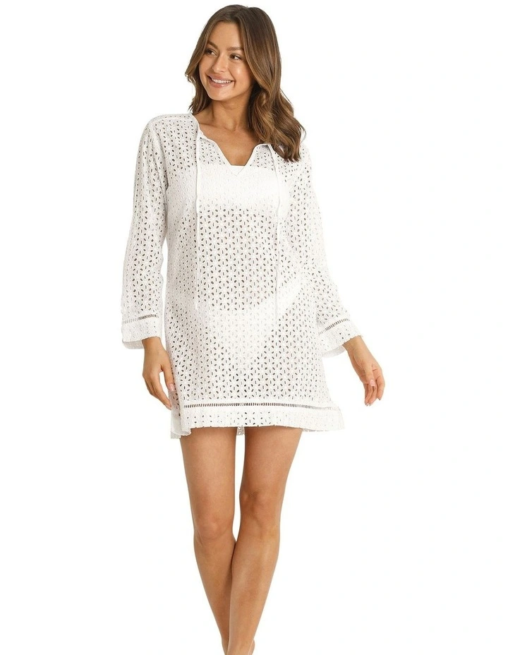 Soho Broderie Cover Up Top in White image 1