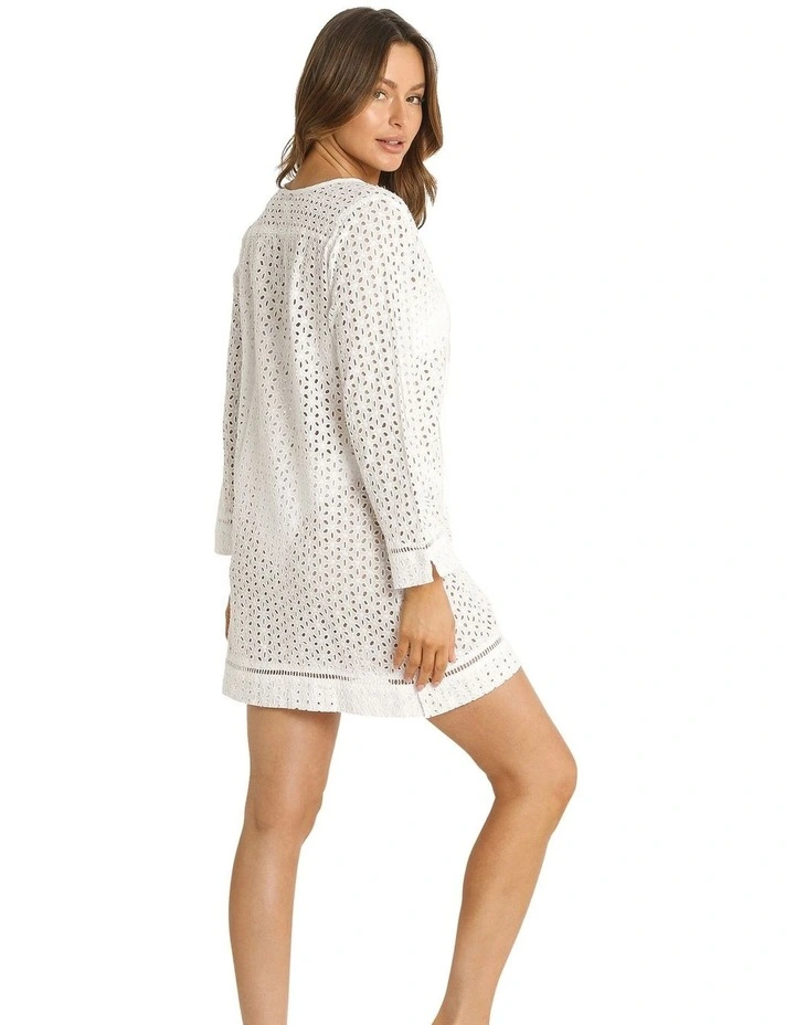 Soho Broderie Cover Up Top in White image 2