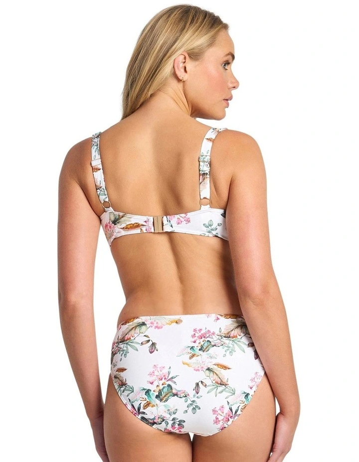 Viola Ruched Mid Rise Pant in White image 2
