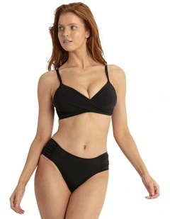 Basix Gathered Mid Rise Pant in Black