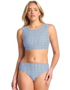 Marina Mid Rise Pant in Blue