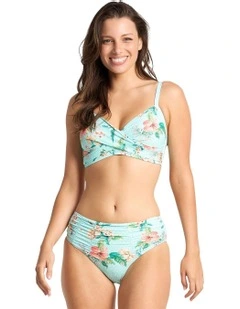 Chilio Ruched Mid Rise Pant in Mint