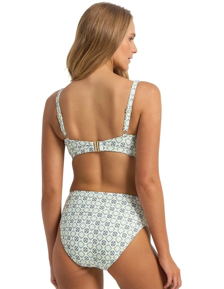 Delight Ruched Mid Rise Pant in Cream image 2