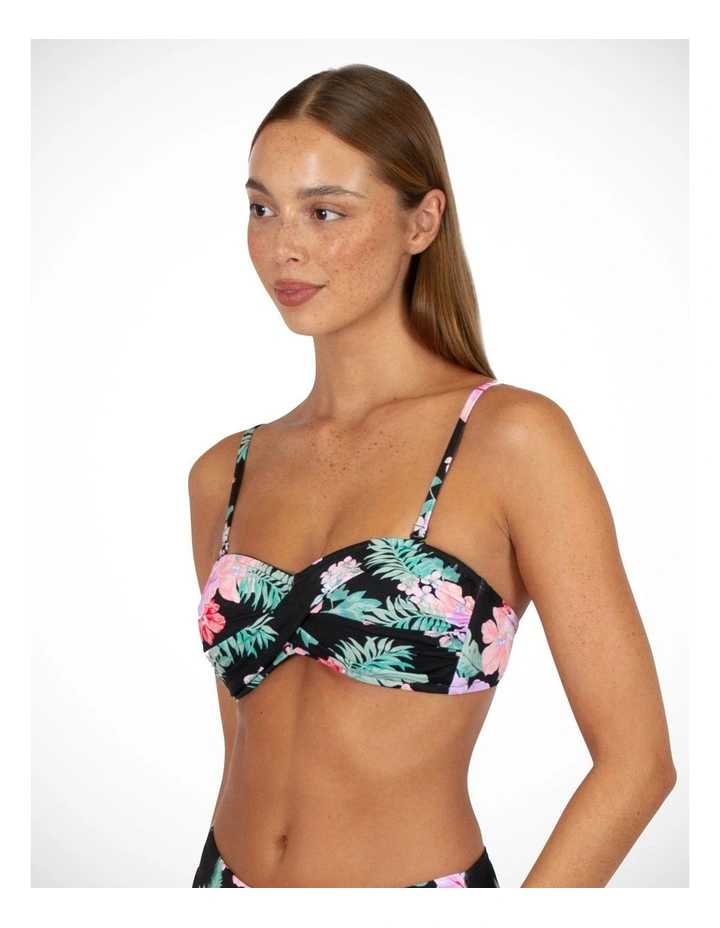 Twist Bandeau Bikini Bra in Black image 2