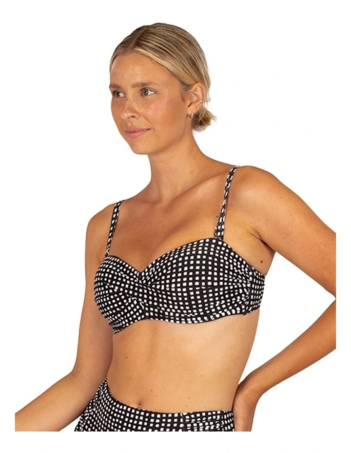 Picnic Point D-DD Twist Bandeau Bikini Bra in Black image 2