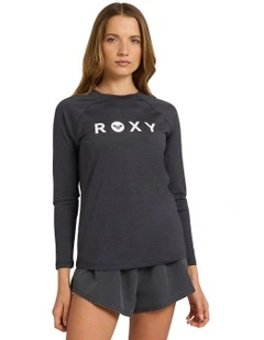 Essential Long Sleeve Lycra Rash Vest in Black