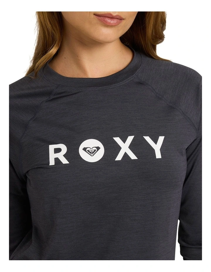Essential Long Sleeve Lycra Rash Vest in Black image 4