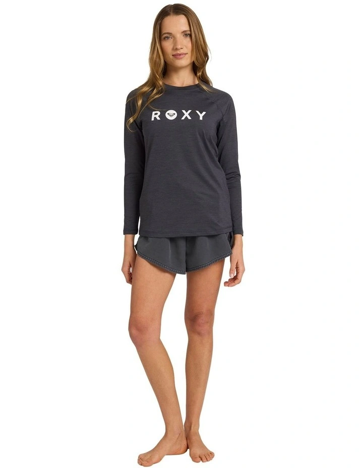 Essential Long Sleeve Lycra Rash Vest in Black image 5