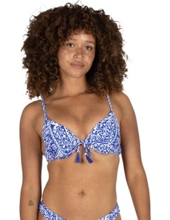Havana Booster Bikini Bra Top in Denim