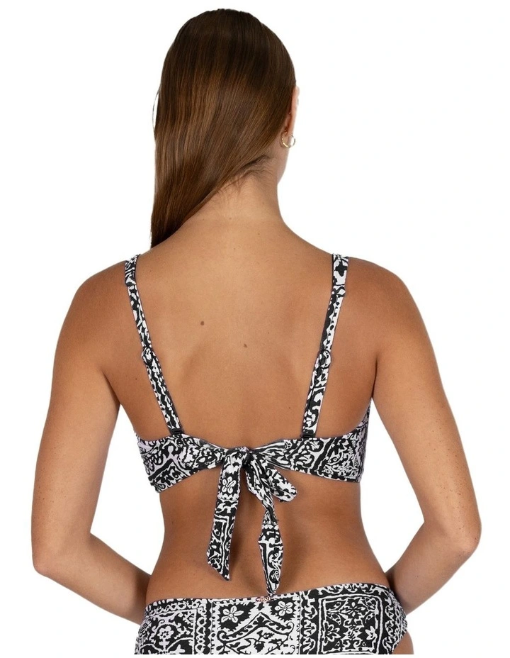 Havane C/D Cup Longline Bra Bikini Top in Black image 2