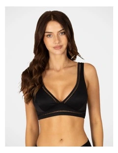 Rococco D-Dd Longline Bikini Bra Top in Nero