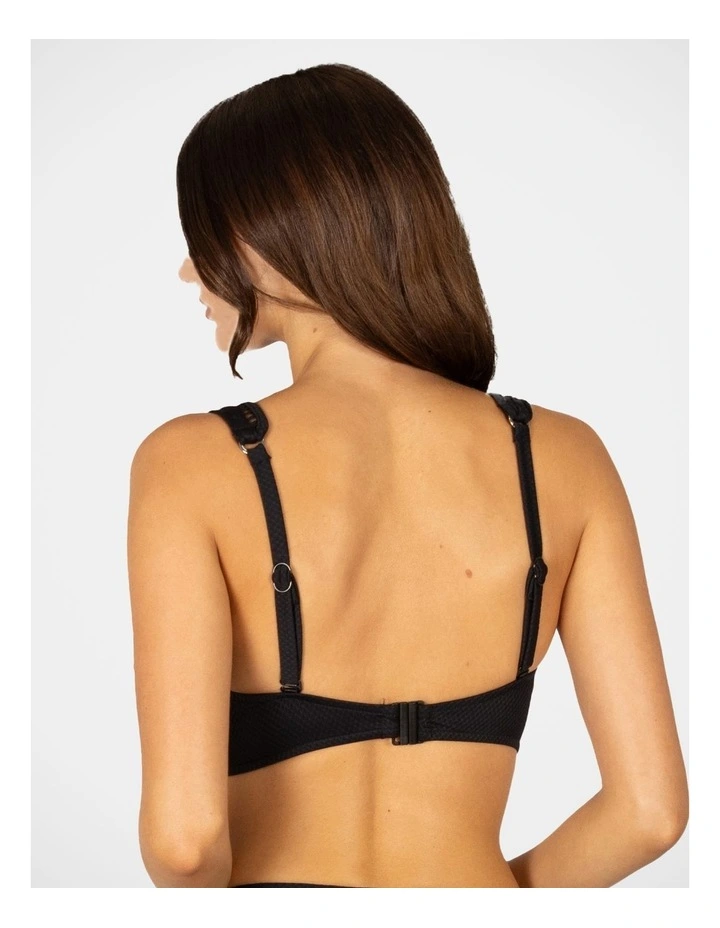 Rococco D-Dd Longline Bikini Bra Top in Nero image 2