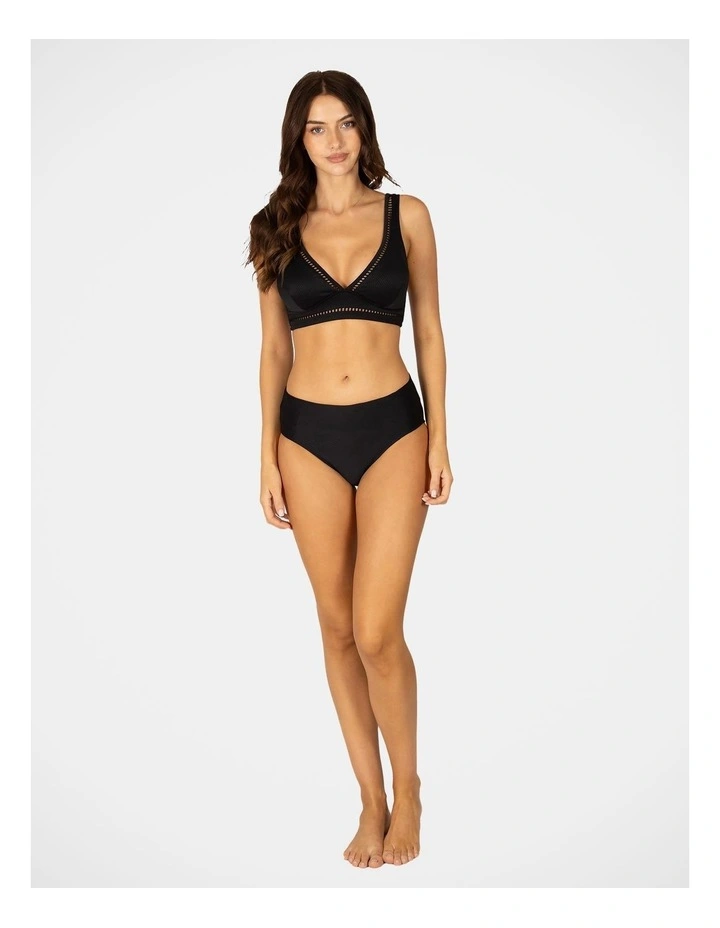 Rococco D-Dd Longline Bikini Bra Top in Nero image 4
