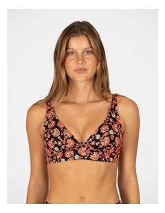 Flamenco D-Dd Cup Longline Bikini Bra Top in Black