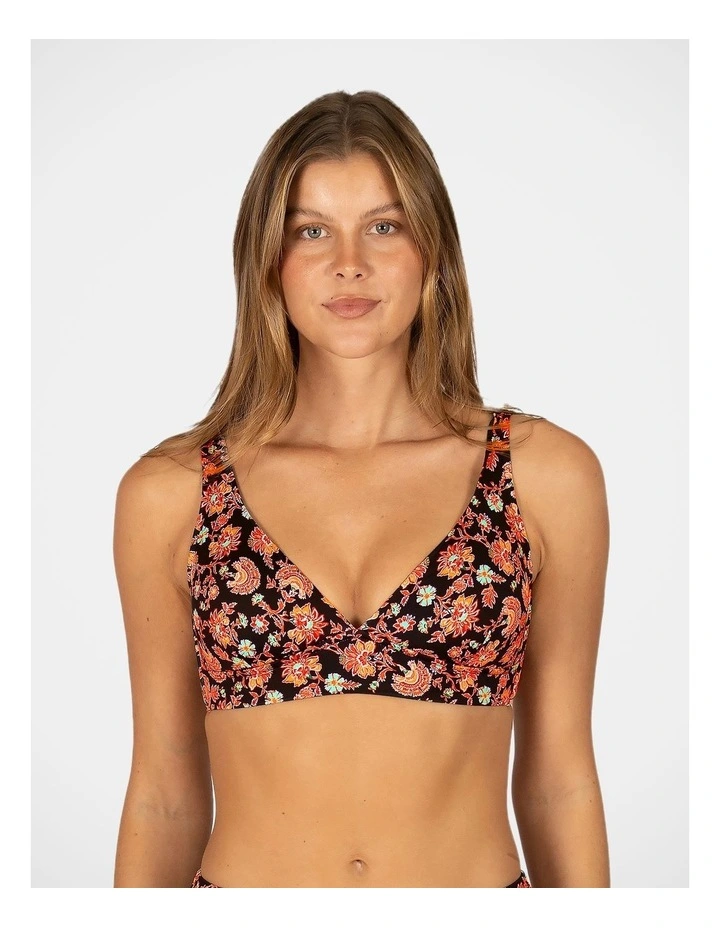 Flamenco D-Dd Cup Longline Bikini Bra Top in Black image 1