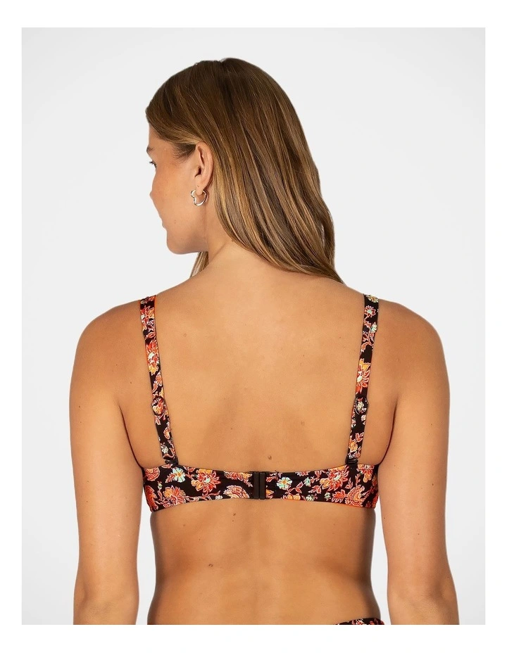 Flamenco D-Dd Cup Longline Bikini Bra Top in Black image 2