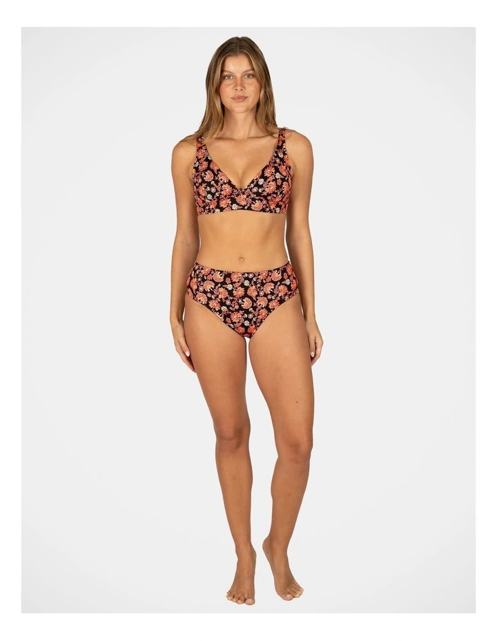 Flamenco D-Dd Cup Longline Bikini Bra Top in Black image 4