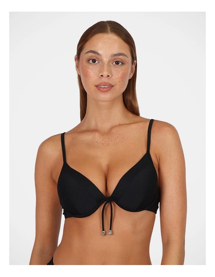 Rococco Booster Bikini Bra Top in Black image 1