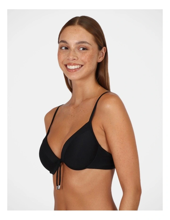 Rococco Booster Bikini Bra Top in Black image 3