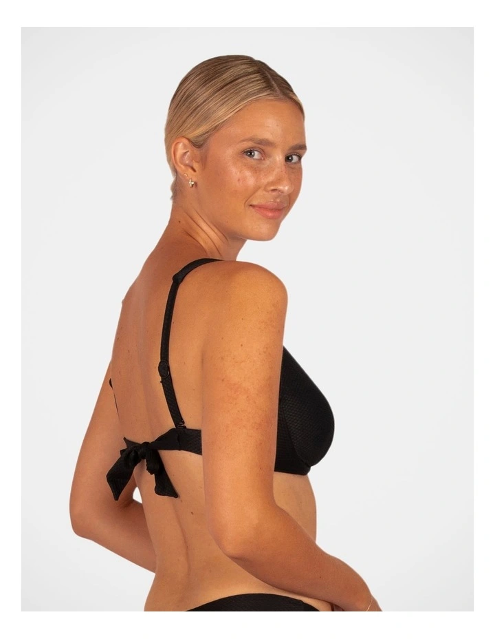 Rococco D-e Cup Underwire Bikini Bra Top in Nero image 2