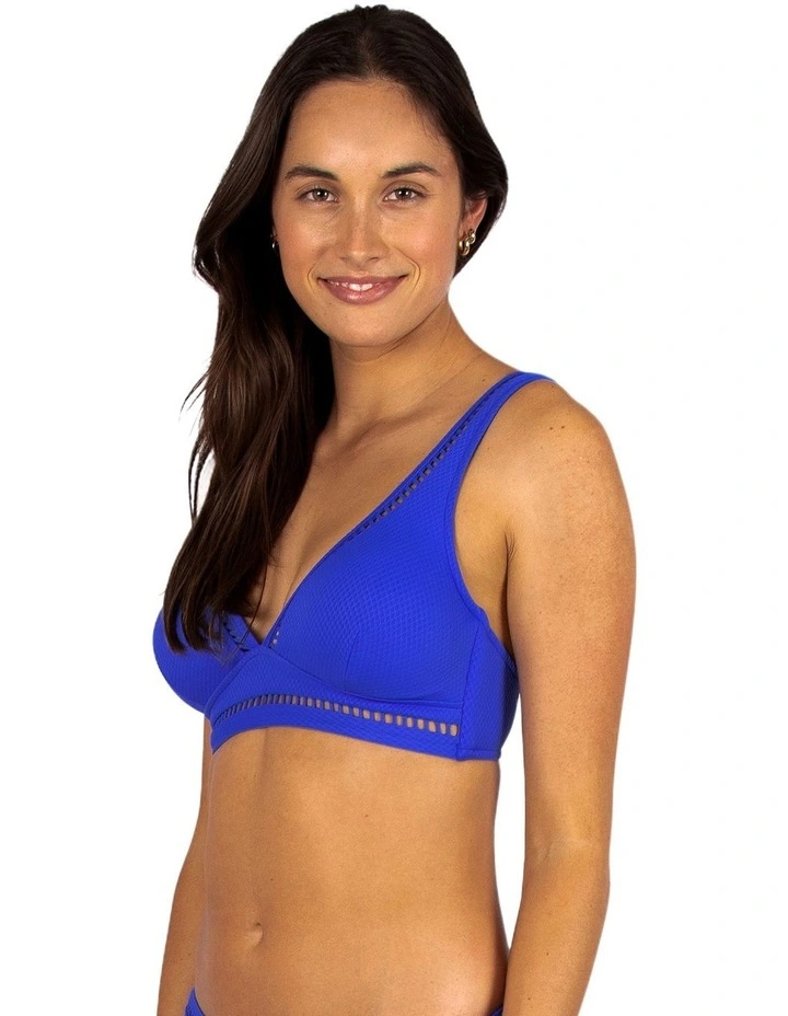 Rococco D/DD Cup Longline Bikini Bra Top in Electric image 3
