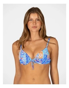 Tulum Booster Bikini Bra Top in Aqua