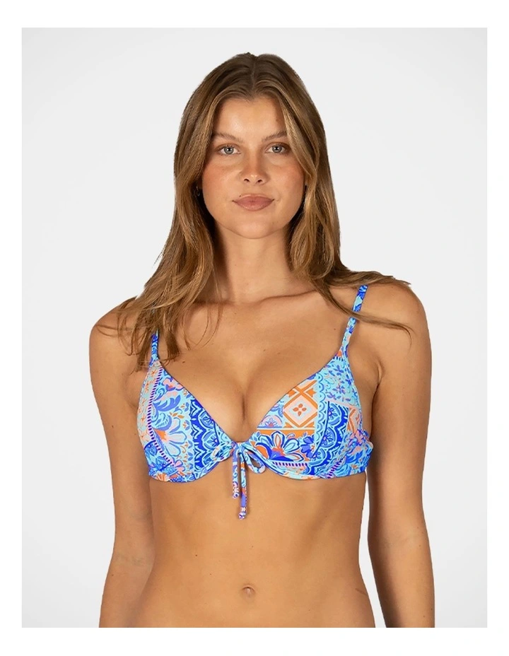 Tulum Booster Bikini Bra Top in Aqua image 1
