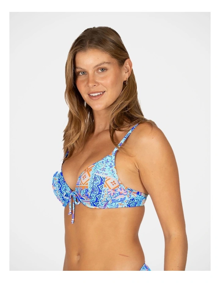 Tulum Booster Bikini Bra Top in Aqua image 3