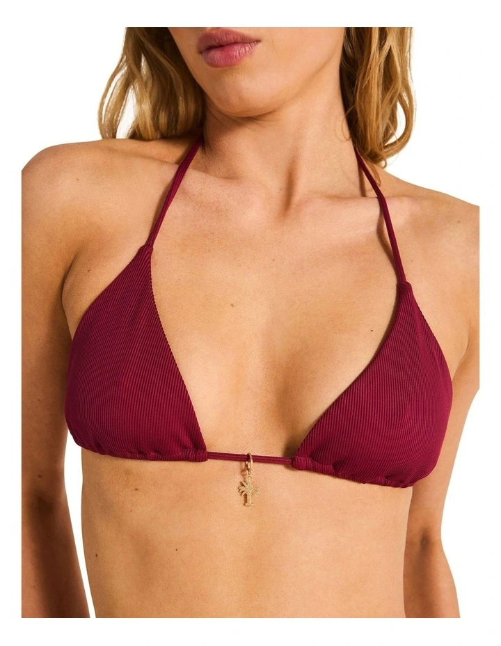 Tara Triangle Bikini Top in Burgundy image 4