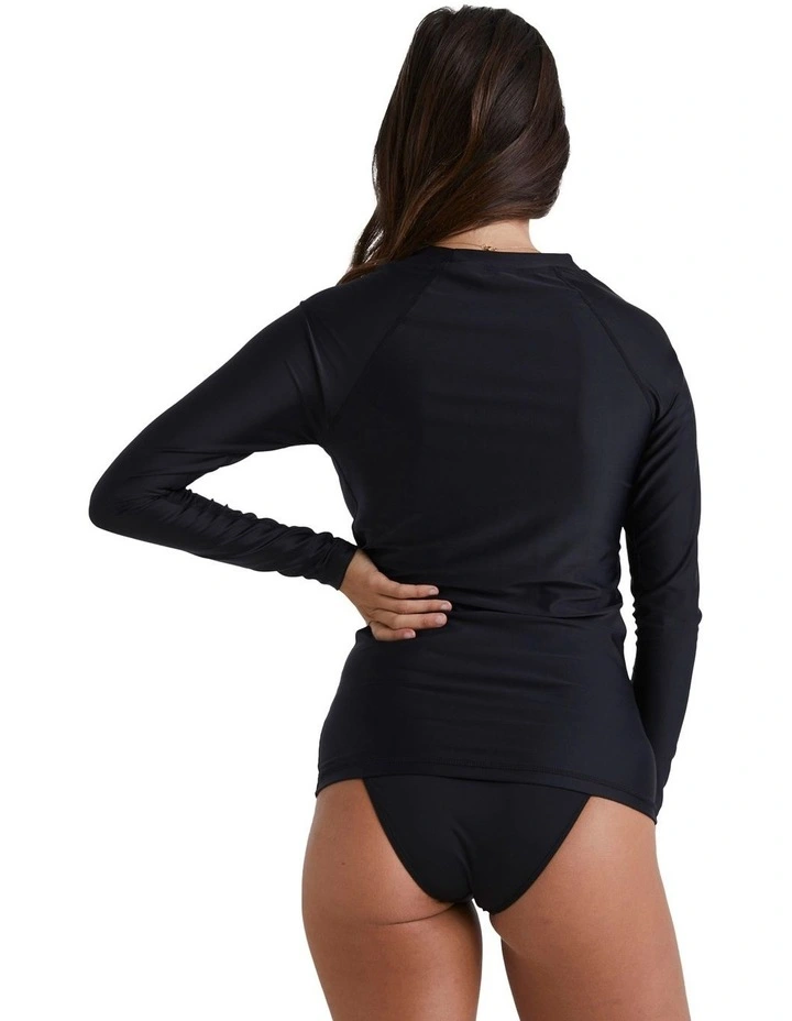Society Long Sleeve Rash Vest in Black image 2