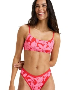 Khloe Basic Bralette Bikini Top in Pink