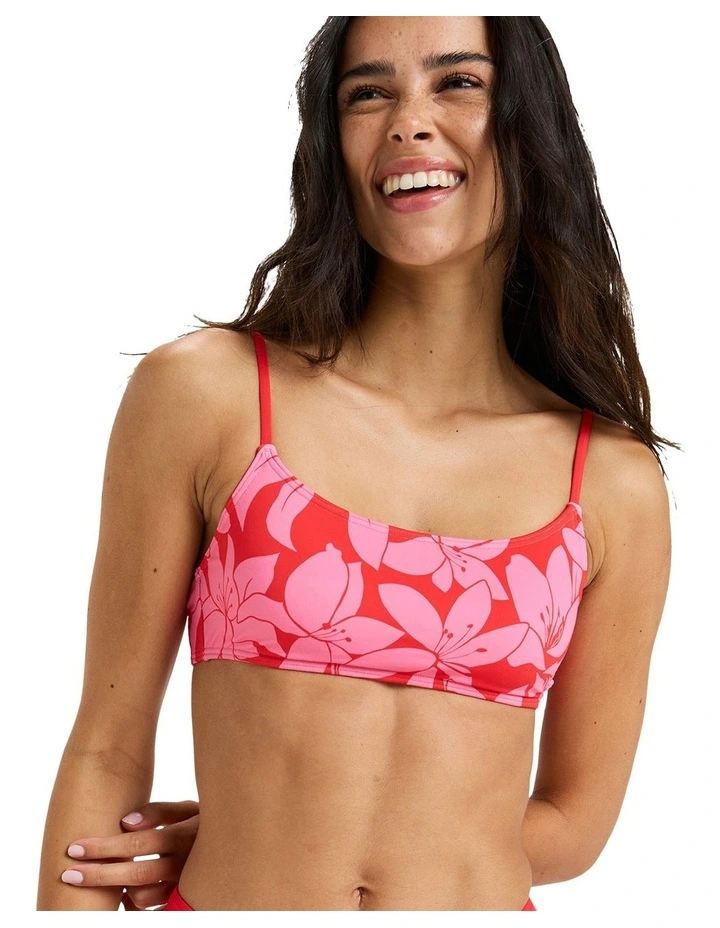Khloe Basic Bralette Bikini Top in Pink image 4