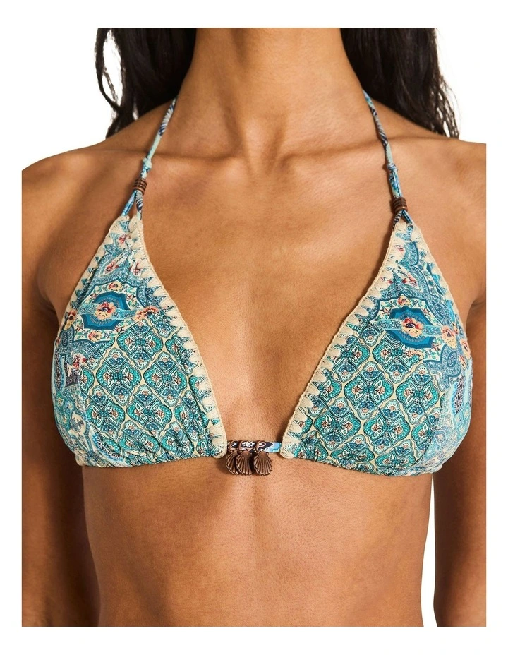 Whitney Tara Triangle Bikini Top in Blue image 4