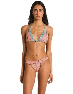 Whitney Nalani Long Line Triangle Bikini Top in Pink