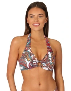 Sirenuse C-D Halter Longline Bra Top in White