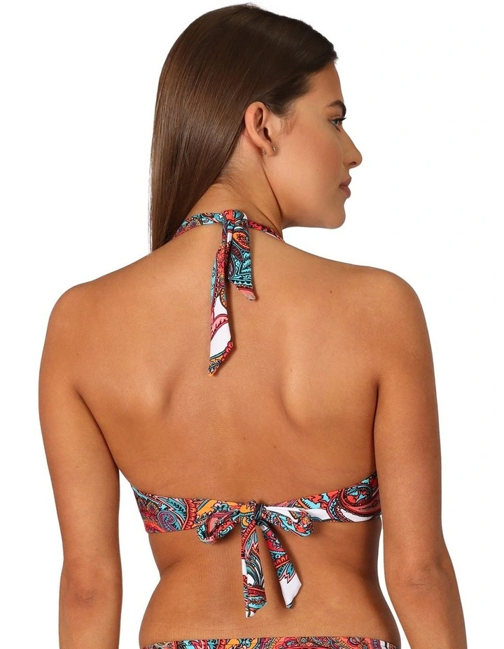 Sirenuse C-D Halter Longline Bra Top in White image 2