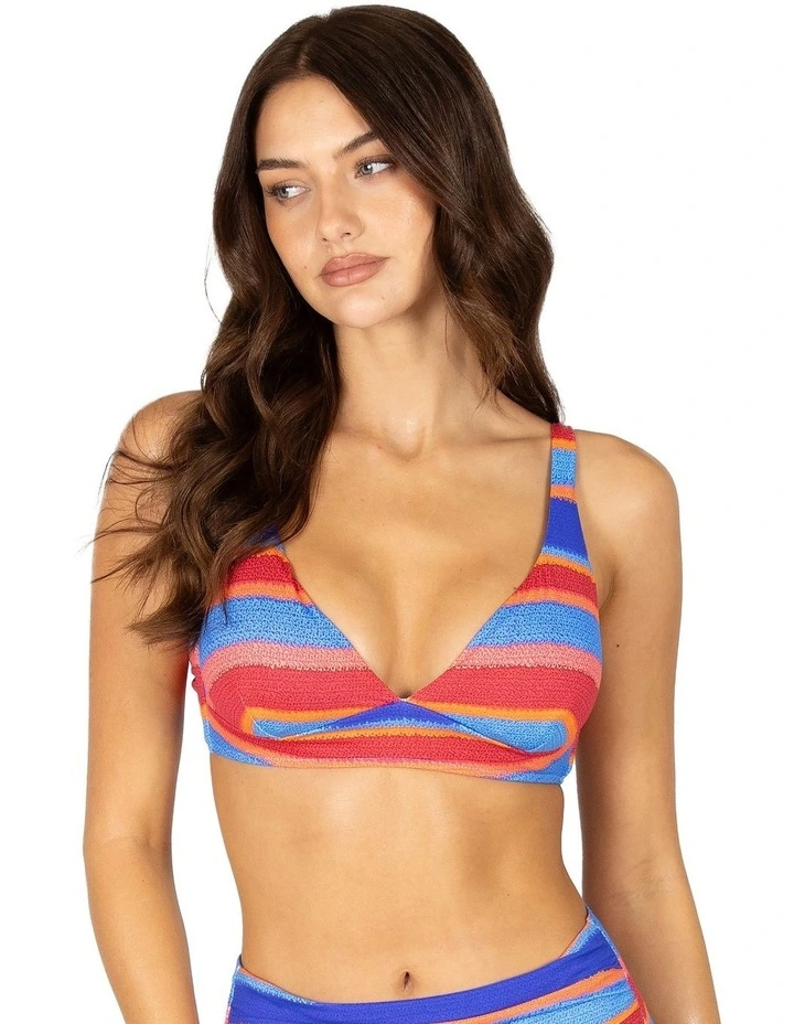 Trinidad C/Dd Cup Longline Bikini Bra Top in Multi image 1