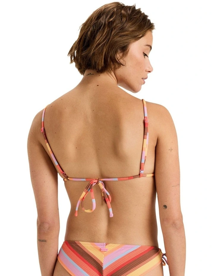 Sunset Stripe Tiki Triangle Bikini Top in Pink image 2