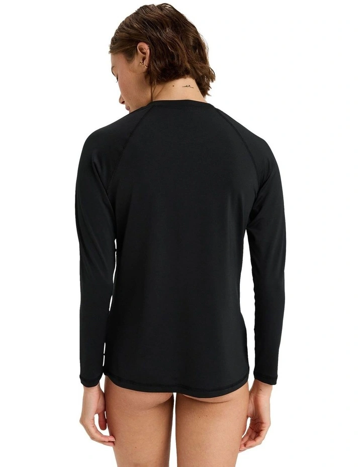 Essentials Long Sleeve Rash Vest in Black image 2