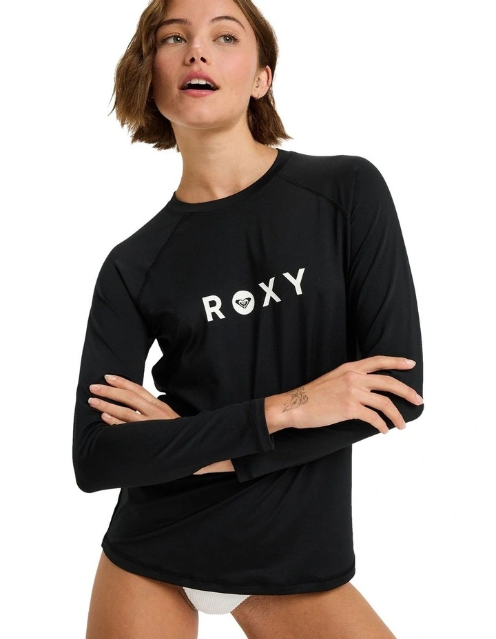 Essentials Long Sleeve Rash Vest in Black image 4
