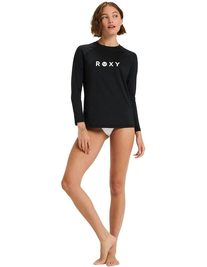 Essentials Long Sleeve Rash Vest in Black image 5