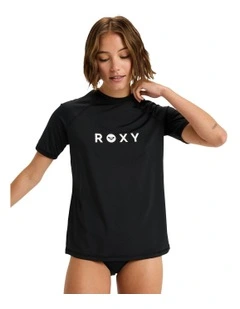 Essentials Short Sleeve Rash Vest in Black