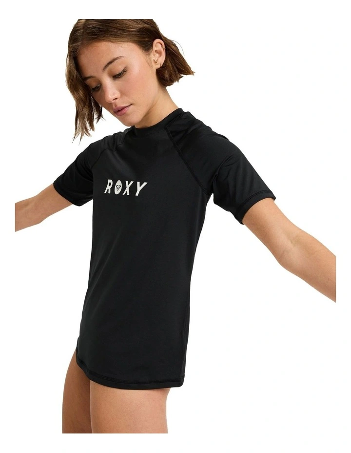 Essentials Short Sleeve Rash Vest in Black image 3