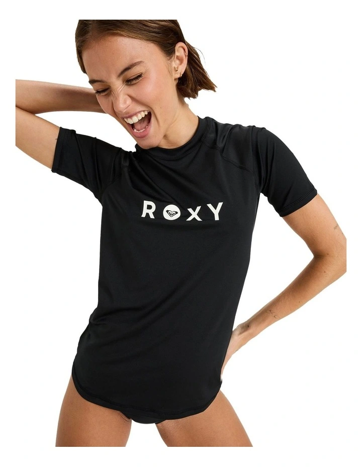 Essentials Short Sleeve Rash Vest in Black image 4