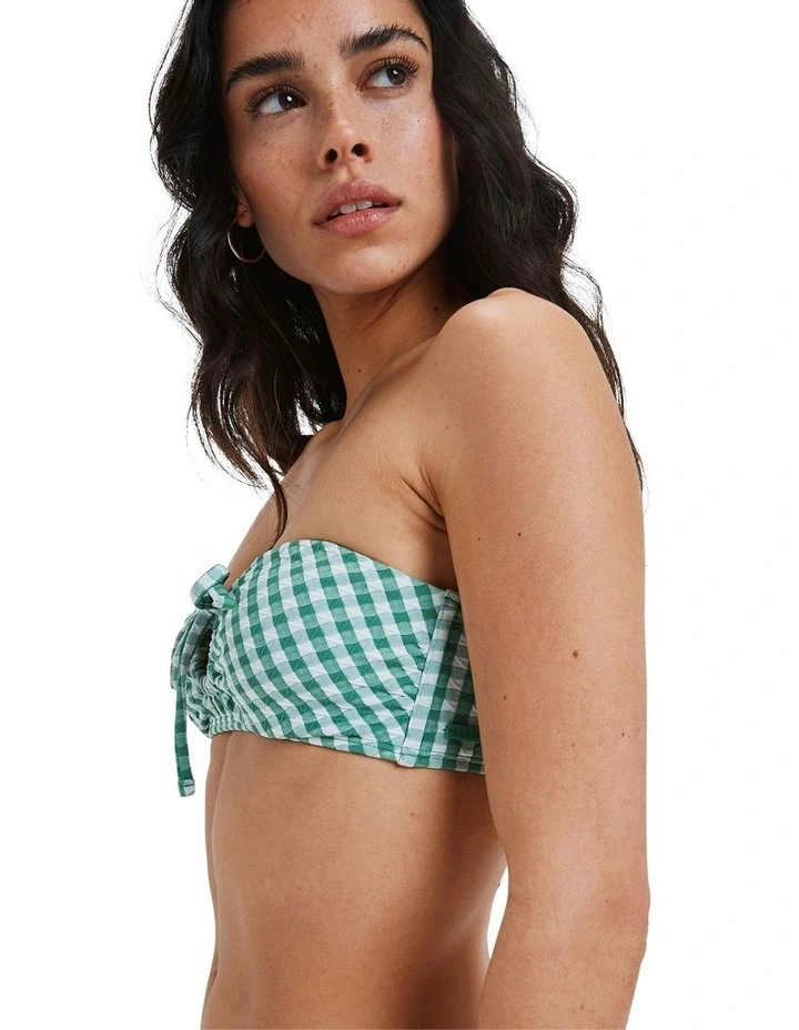 Kiawe Bandeau Bikini Top in Deep Grass Green image 3